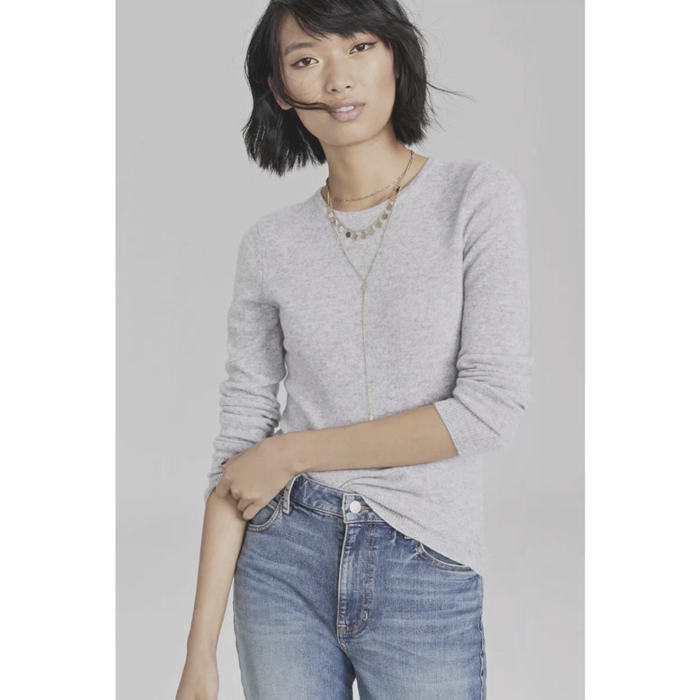 Charter Club Women's 100% Cashmere Crewneck Sweater Grey L